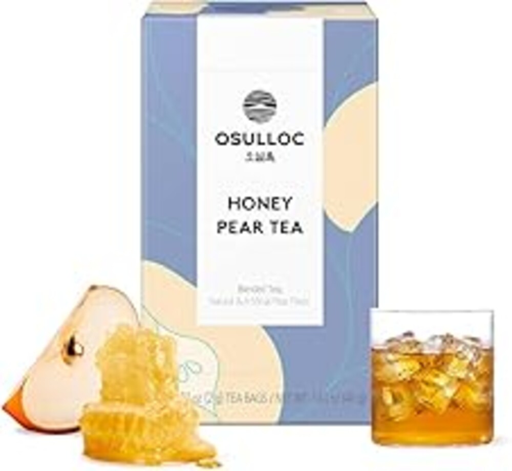 OSULLOC Honey Pear Tea (Sweet Pear & Honey Flavor), Iced tea bags Fruit tea Blend, Premium Teabags from Jeju Island, 20 count