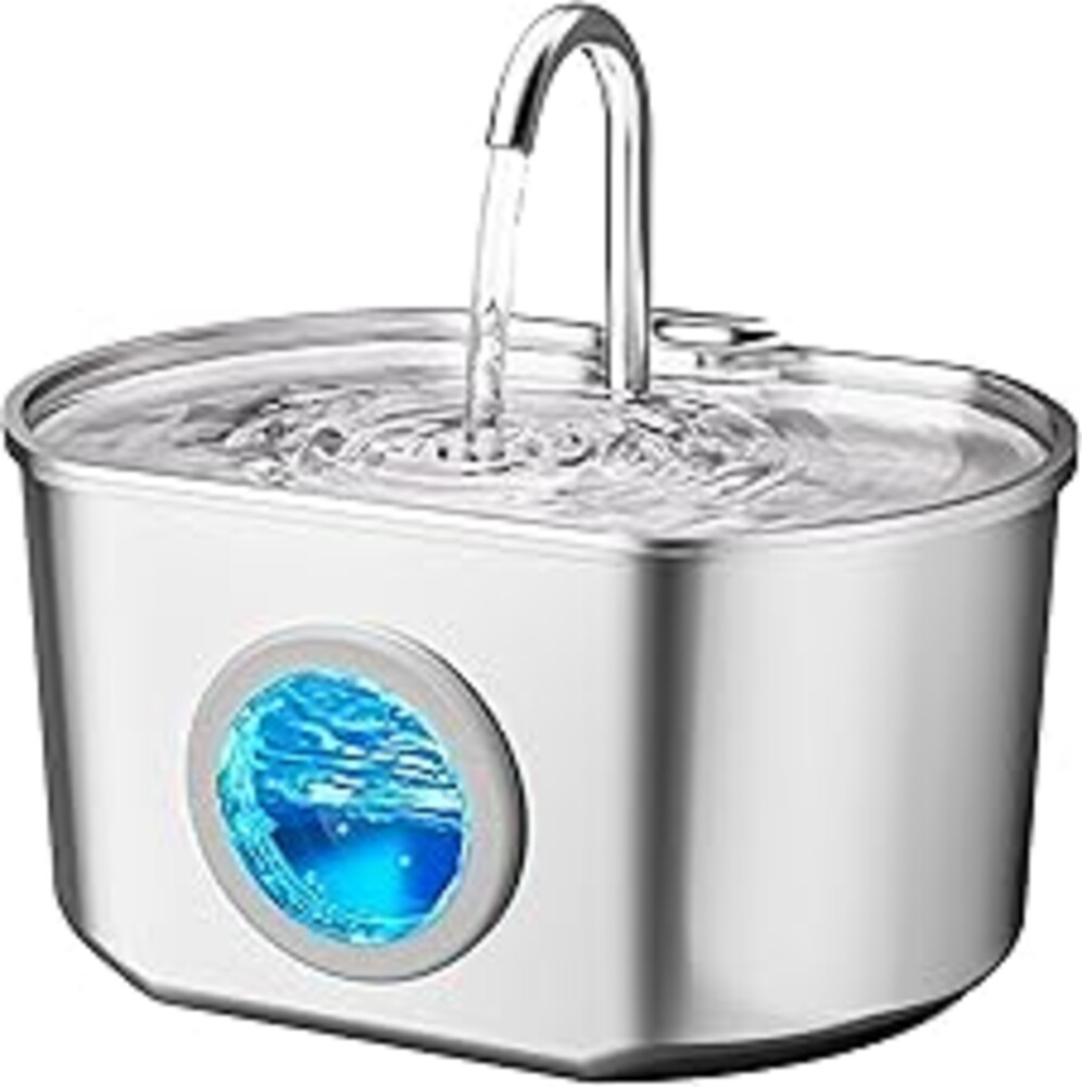 Cat Water Fountain Stainless Steel: 73oz/2.2L Cat Fountain for Drinking- Pet Water Fountain Inside - Automatic Dog Watering Dispenser Bowl - Pet Feeding & Watering Supplies