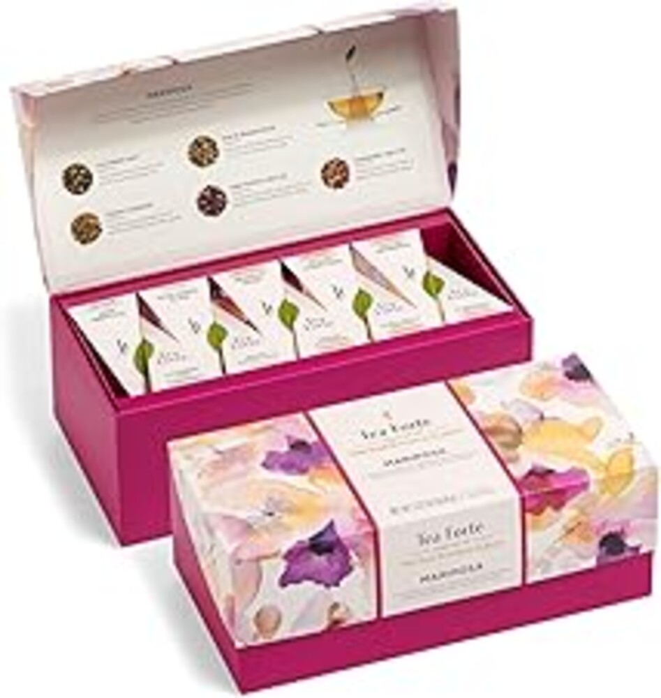 Tea Forte Premium Presentation Box Gift Set Sampler, 20 Count, Assorted Blends Individually Wrapped Handcrafted Pyramid Infuser Bags, Gifts for Mom, Mariposa Tea
