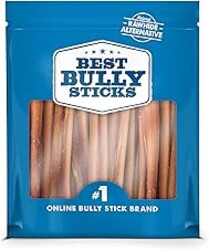 Best Bully Sticks 6 Inch Odor-Free Bully Sticks - 20 Count (Pack of 1) - Bulk Bag, Odorless Natural Grass-Fed Beef, Easily Digestible, No Grain or Rawhide, Ideal for Big Breeds