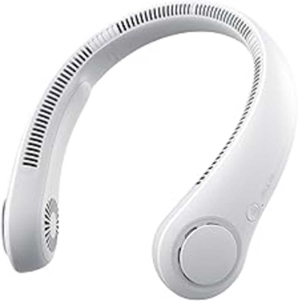 JISULIFE Portable Neck Fan, Hands-Free Bladeless, 5 Speeds, 4000 mAh Battery Operated Wearable Personal Fan, Twistable, Rechargeable, Gift for Women Men-Grey