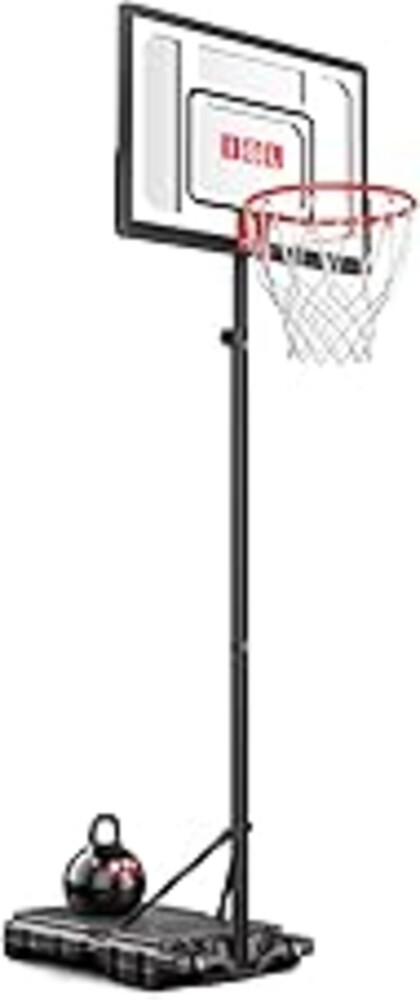 IGL Kids Basketball Hoop Outdoor Adjustable, 33 Inch Portable Basketball Goal with PC Backboard, Fillable Base & 40 lb Weight Ball for Backyard & Driveway
