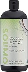 Amazon Brand - Solimo MCT Liquid Coconut Oil, Unflavored, Vegan & Gluten-free, 32 fl oz