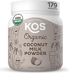 KOS Organic Coconut Milk Powder, USDA Certified Organic - 0g Sugar, MCT Plant Based Creamer for Coffee, Smoothies, Vegan, Keto, Paleo Friendly, Non-GMO, Gluten or Dairy- 12.6oz, 179 Servings