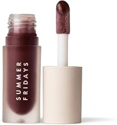 Summer Fridays Dream Lip Oil - High Shine, Hydrating, Non-Sticky, Skin Care Infused Lip Gloss with Vitamin E for Soft, Glassy, Sheer Tinted Lips - Vegan Makeup - Rosewood Nights (0.15 Oz)