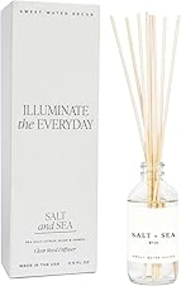 Sweet Water Decor Salt & Sea Reed Diffuser Set - Sea Salt Citrus & Musk Amber Scent Diffuser - Reed Diffusers for Home with Long Lasting Fragrance - Non-Toxic Oil Reed Diffuser - Made in the USA