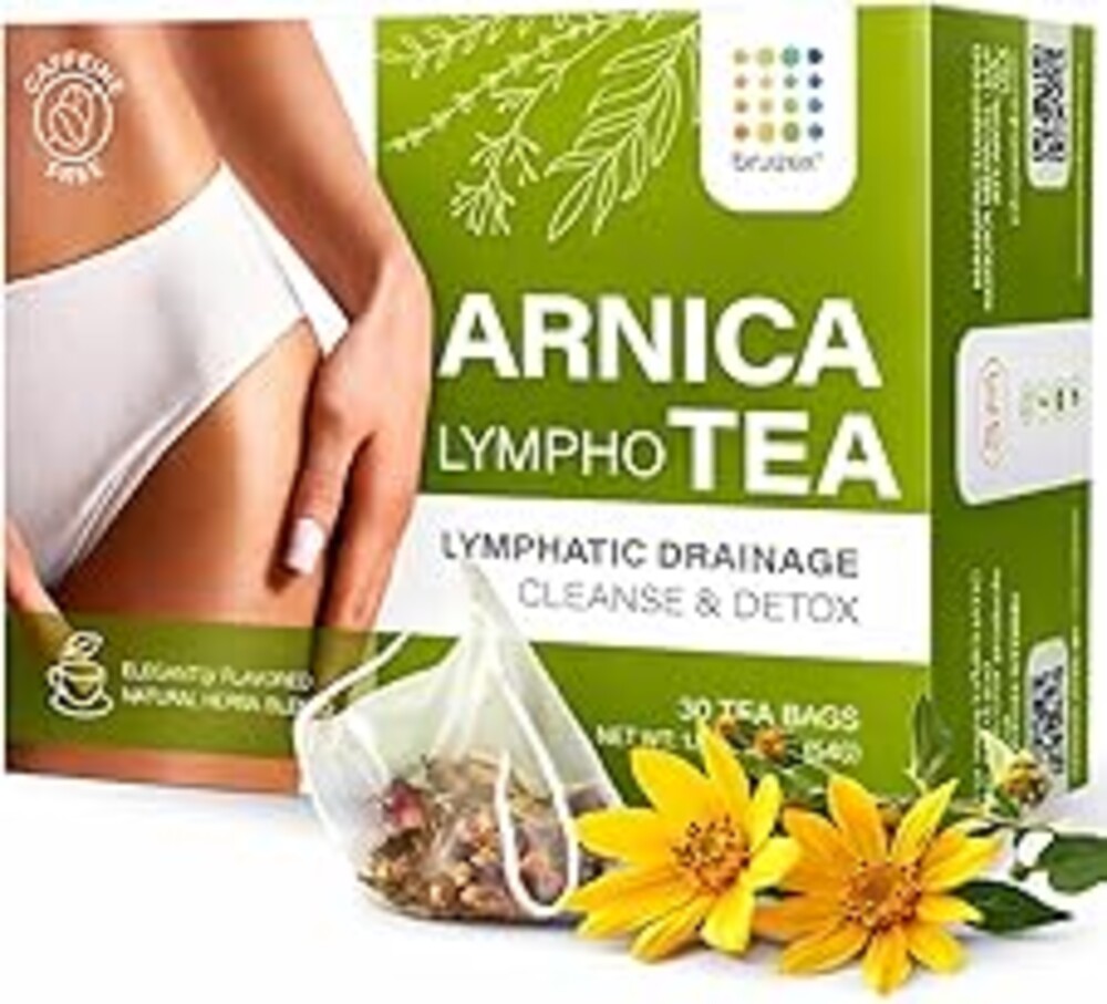 Bruizex Arnica Tea for Bruising and Swelling, Post Surgery Recovery after Liposuction, Tummy Tuck, 360 Lipo, BBL I Blend For Lymphatic Drainage Massage & Fibrosis with Ginger I 30 arnica tea bags