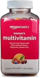 Amazon Basics Women's Multivitamin, Mixed Berry Flavor, Vegetarian & Gluten-Free, 300 Gummies (150 Servings) (Previously Solimo)
