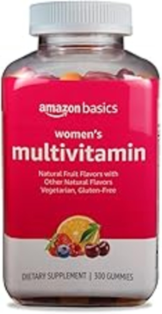 Amazon Basics Women's Multivitamin, Mixed Berry Flavor, Vegetarian & Gluten-Free, 300 Gummies (150 Servings) (Previously Solimo)