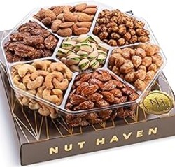 Fathers Day Nuts Gift Basket - Assortment of Sweet & Roasted Salted Gourmet Nuts - Food Gift Box for Dad, Him, Husband, Wife, Daughter, Christmas, Father's Day, Mother's Day, Sympathy, Family, Men & Women