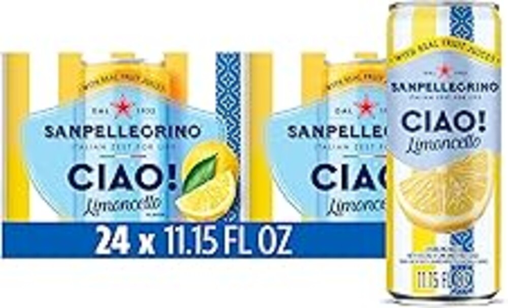 Sanpellegrino Ciao Limoncello Flavored Sparkling Water, Italian Sparkling Water, 24Pk