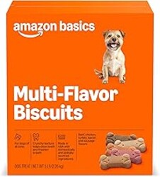 Amazon Basics Crunchy Dog Biscuits Multi Flavor Dog Treats 5 lb. Box
