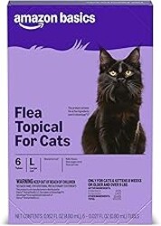 Amazon Basics Preventative Topical Flea Treatment and Prevention for Large Cats (Over 9 Pounds), Kills Fleas Within 12 Hours, 6 Count