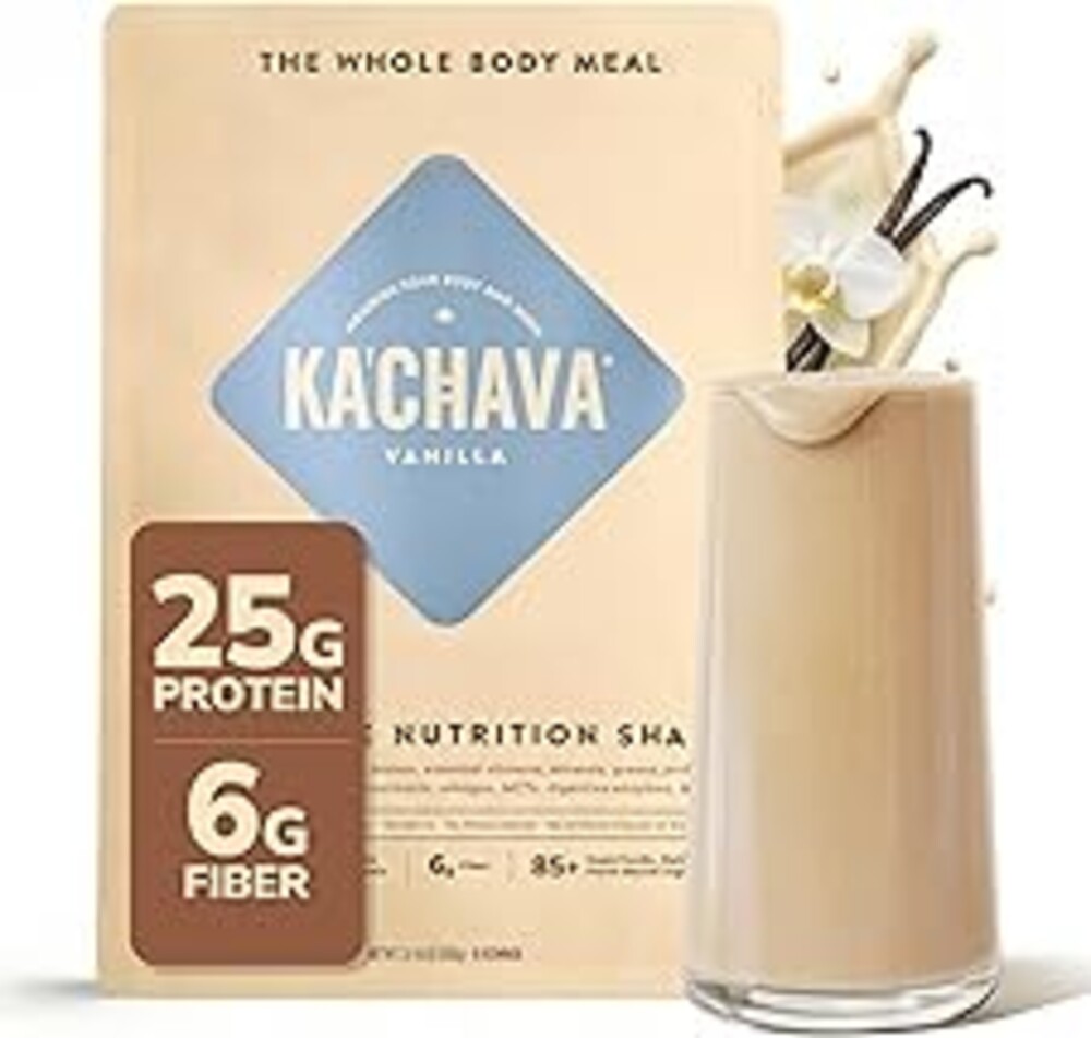 Ka’Chava Whole Body Meal Shake Vanilla 2 lb – Vegan Protein Powder with 85+ Superfoods & Greens – Plant-Based Meal Replacement with Probiotics & Digestive Enzymes – Gluten & Dairy Free (15 Servings)