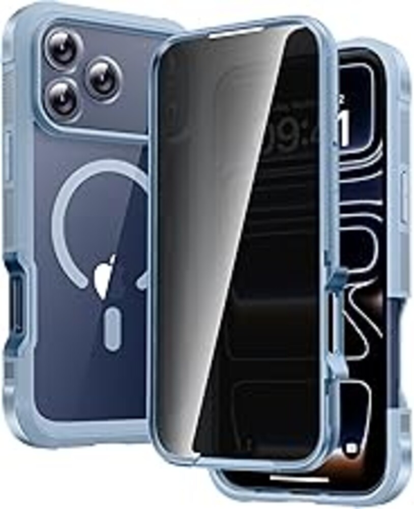 Diaclara Magnetic Designed for iPhone 17 Pro Max Case Full Body Bumper,[Compatible with MagSafe] Military Drop Proof Cover with Built-in Privacy Screen Protector,Blue