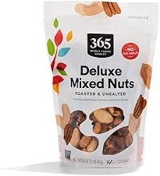 365 by Whole Foods Market, Unsalted Deluxe Mixed Nuts, 16 Ounce