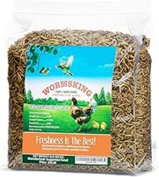 WORMSKING 5LB Dried Black Soldier Fly Larvae, More Calcium Than Dried Mealworms, High Protein Chicken Feed,Duck Food, BSFL, Duck Treats