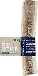 Amazon Brand - Wag Split Elk Antler, Naturally Shed, Long Lasting for Aggressive Chewers, Medium (Best for Dogs 15-30 lbs)