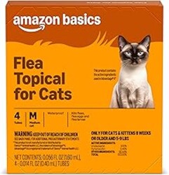 Amazon Basics Topical Flea Treatment for Medium Cats (5-9 Pounds), 4 Count, Packaging May Vary