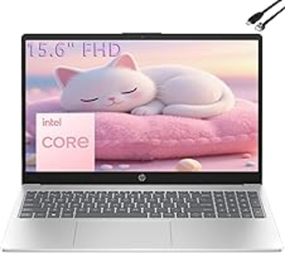 HP 15.6" FHD Laptop 2026 Edition with Copilot AI, 16GB RAM, 1TB SSD, Intel Processor, Long Battery Life, Lightweight 3.64 lbs, Microsoft 365, Windows 11 for Students & Office