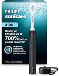 Philips Sonicare 4100 Series Electric Toothbrush - Sonic Toothbrush with Advanced Sonic Technology, Pressure Sensor, Two Intensity Settings, Smartimer & Quadpacer, Black, Model HX3681/24