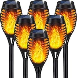 IkeeRuic Solar Lights Outdoor, Solar Torch Light with Flickering Flame for Outdoor Decor, Solar Garden Lights, Waterproof Outdoor Lighting, Flame Torches for Outside Patio Pathway Yard Decorations
