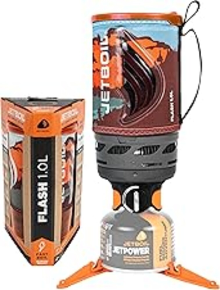 Jetboil Flash Portable Fast Boil Stove for Camping and Backpacking with 1-Step Auto Ignition, Propane/Isobutane Burner with Cooking Cup