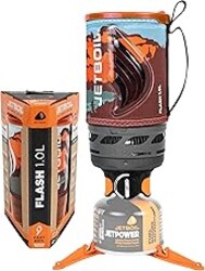 Jetboil Flash Portable Fast Boil Stove for Camping and Backpacking with 1-Step Auto Ignition, Propane/Isobutane Burner with Cooking Cup
