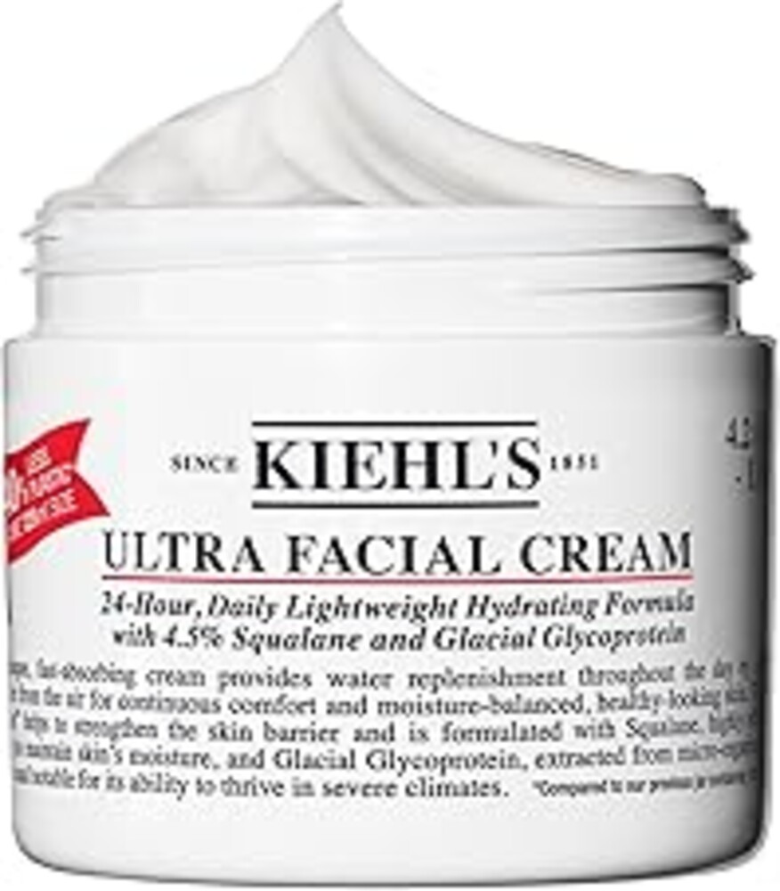 Kiehl's Ultra Facial Cream, with 4.5% Squalane to Strengthen Skin's Moisture Barrier, Skin Feels Softer and Smoother, Long-Lasting Hydration, Easy and Fast-Absorbing, Suitable for All Skin Types
