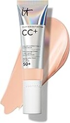 IT Cosmetics CC+ Cream - Natural Full Coverage Foundation With SPF 50+, Color Corrector & Anti-Aging Hydrating Serum, Hyaluronic Acid + Peptides, Lightweight Up To 24H Wear, All Skin Types