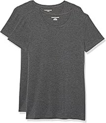 Amazon Essentials Women's Regular-Fit Short-Sleeve T-Shirt (Crewneck and V-Neck Options), Multipacks