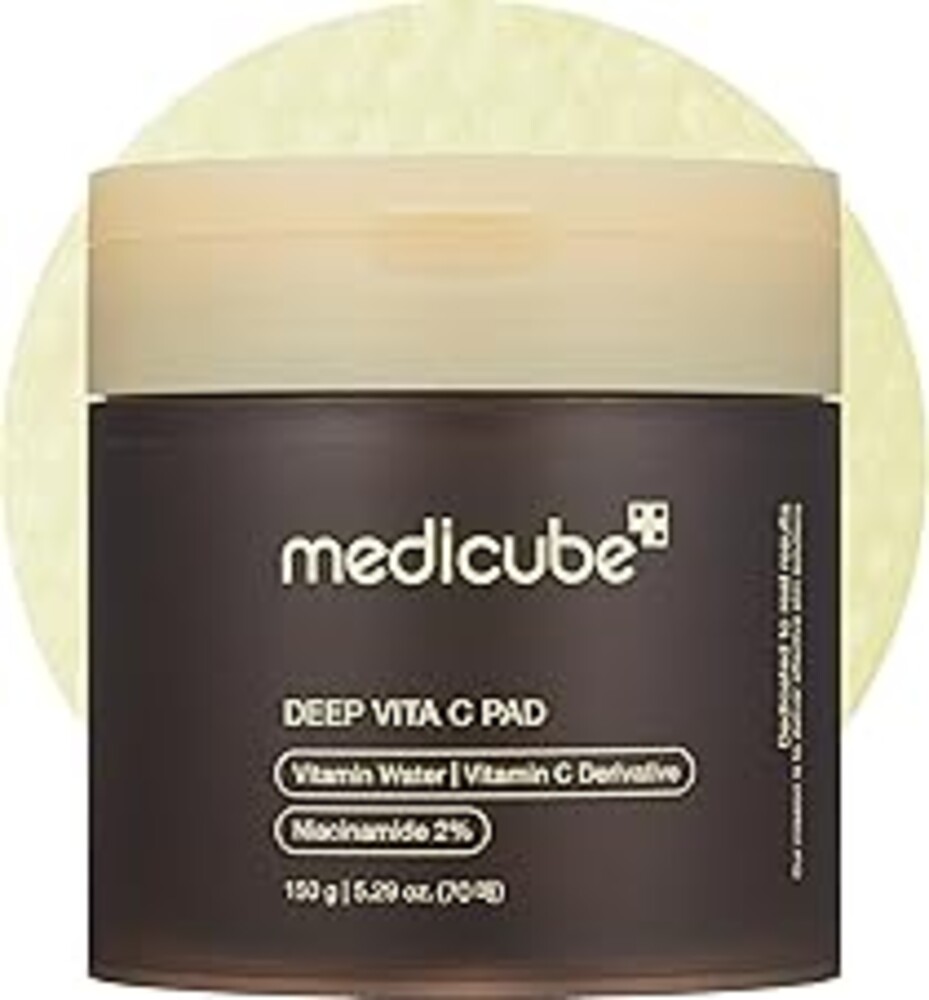 medicube Toner Pads Deep Vita C Facial Toner Pad for Uneven Skin Tone & Texture | Vitamin Water and 3 Types of Vitamin, Deeply Hydrating & Resurfacing Pad | Korean Skin Care, 70 Pads (1 Pack)