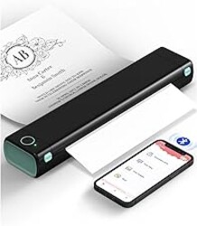 Phomemo Portable Printers Wireless for Travel, M08F Thermal Bluetooth Printer Support for 8.5"x11" US Letter, Small Inkless Printer Compatible with iOS, Android, Laptop for Car, Office, Home