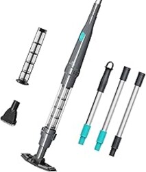 PoolMr Handheld Pool Vacuum for Above Ground Pool & Hot Tub Vacuum, with 2 Brush Heads, 90 Mins Running Time, 13.2 Gallons/Min Powerful Suction, Ideal for Cleaning Debris and Sand Underwater, Black