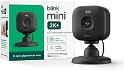 Blink Mini 2K+ (newest model) – Plug-in Home & Pet Indoor Security Camera with 2K video resolution, night vision, enhanced audio, motion detection – 1 camera (Black)