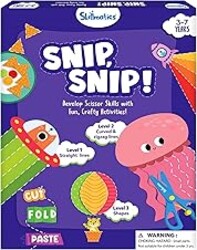Skillmatics Scissor Skills Activity Book - Snip Snip, 25 Cutting Activities for Preschoolers, Felt Craft Kit, 2 Child-Safe Scissors, Fine Motor Skills, Screen-Free Fun, Gifts for Kids Ages 3-7
