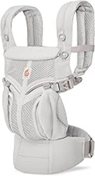 Ergobaby Omni Classic Baby Carrier for Newborn to Toddlers 0-48 Months (7-45 lbs) - 4-Position Breathable Mesh Baby Carrier with Ergonomic Support - Pearl Grey