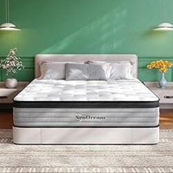 King Mattress, 14 Inch King Size Mattress in a Box, Hybrid Matress with Memory Foam & Individual Pocket Springs, Medium Firm Feel, Edge Support, Motion Isolation, Pressure Relief, CertiPUR-US