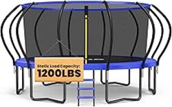 ORCC Kids Trampoline, 1200LBS Weight Capacity Outdoor Trampoline 16 15 14 12 10 8FT Yard Trampolines for Kids Adults