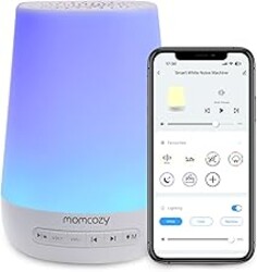 Baby Sound Machine, Momcozy White Noise Machine for Baby Sleeping with Night Light, Toddler Sleep Trainer 34 Soothing Sleep Sounds, Timer, App Remote Control, Personal Sleep Routine Alarm Clock(Blue)