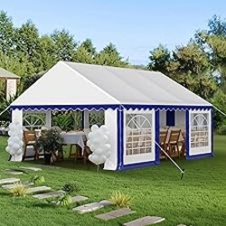 PHI VILLA 16x20 Outdoor Heavy Duty Party Tent, Large Party Canopy Wedding Event Tent with Removable Sidewalls & 3 Storage Bags for Patio Outdoor Garden Events, Blue