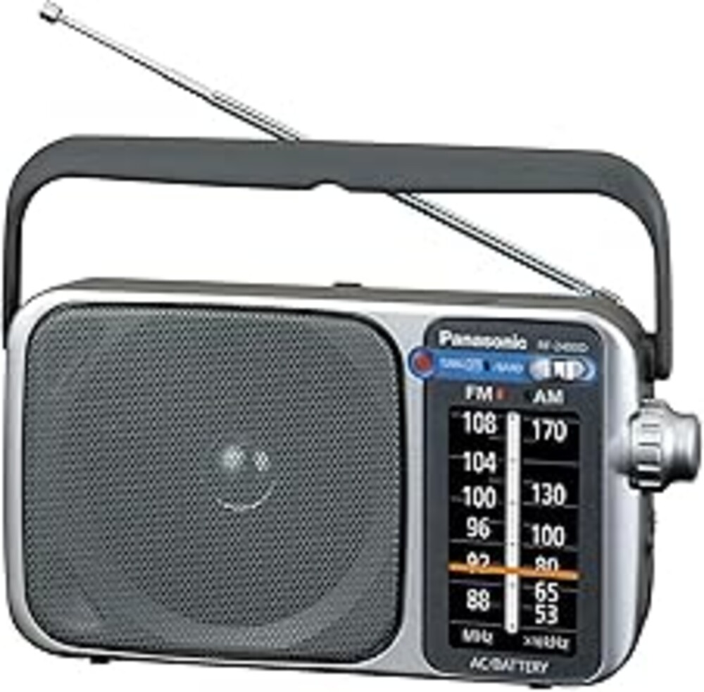 Panasonic Portable AM/FM Radio, Battery Operated Analog Radio, AC Powered, Silver (RF-2400D)