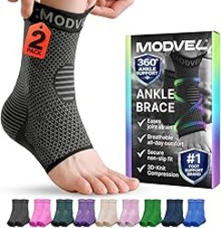 Modvel Foot & Ankle Brace Socks for Sprained Ankle Compression Sleeve - Foot Support for Women & Men - Tendonitis & Arthritis Ankle Brace Sports Running, Torn Ligaments & Women Stabilizing Ankle Wrap