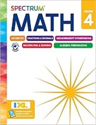 Spectrum 4th Grade Math Workbooks, Mathematics Activity Book for Kids Ages 9-10, Geometry, Fractions, Decimals, Algebra Prep, Multiplication, Division, and More, Classroom and Homeschool Curriculum