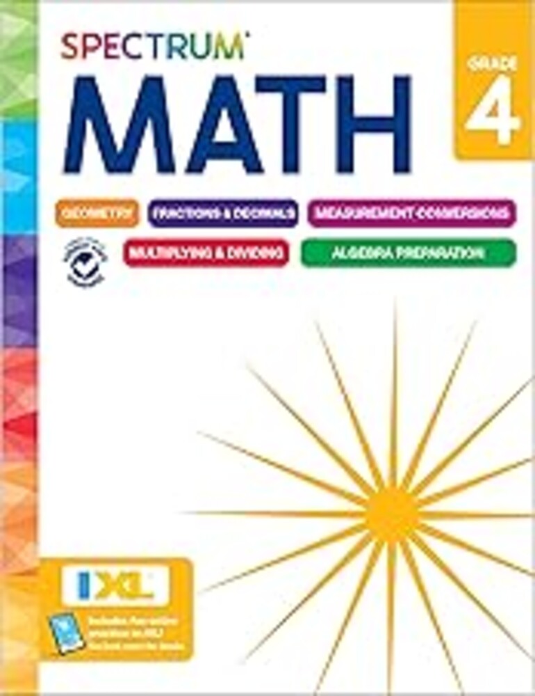 Spectrum 4th Grade Math Workbooks, Mathematics Activity Book for Kids Ages 9-10, Geometry, Fractions, Decimals, Algebra Prep, Multiplication, Division, and More, Classroom and Homeschool Curriculum