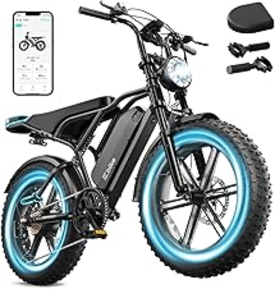TST Electric Bike for Adults, 1500W Peak Motor Ebike with 48V 15/25/30Ah Built-in Battery, 60/120 Miles Range 28 MPH Upgraded Electric Bike, 20" All-Terrain Fat Tire E Bike