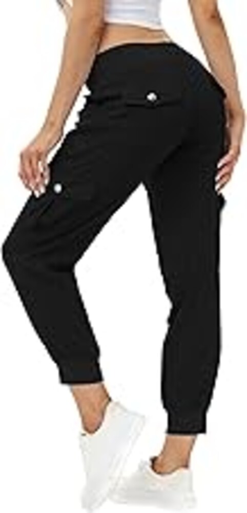 MoFiz Women's Lightweight Hiking Cargo Pants Outdoor Quick Dry Casual Travel Sweatpants Joggers Elastic Waist Button Pockets