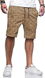 JMIERR Mens Casual Shorts - Cotton Drawstring Summer Beach Stretch Twill Chino Golf Shorts