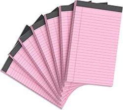 7pcs Small Note Pads 5x8 Legal Pads Pink Notepad 5x8 College Ruled Pink | Small Notebook Paper Narrow Ruled Mini Notepads 5 x 8 Legal Pad Perforated Small Writing Pads 5x7 In 30 Sheets per Note Pad