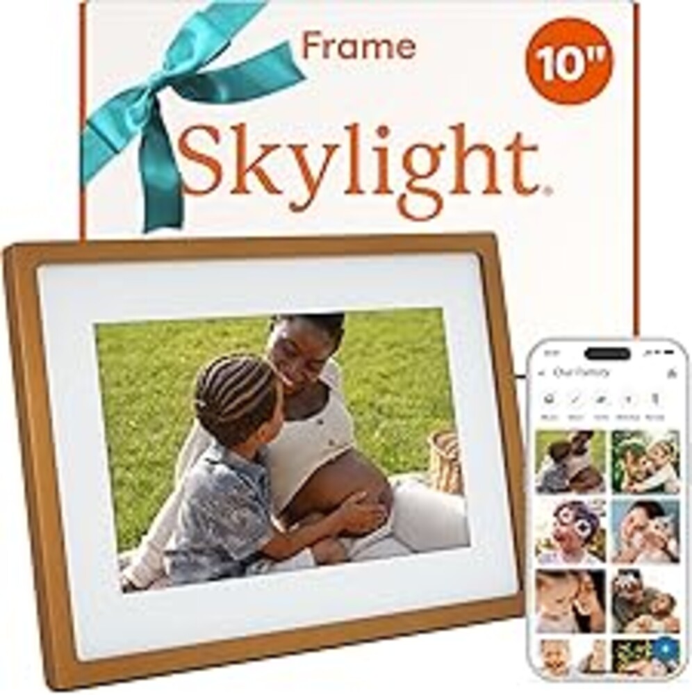 Skylight Digital Picture Frame - WiFi Enabled with Load from Phone Capability, Touch Screen Digital Photo Frame Display - Customizable Gift for Friends and Family - 10 Inch Gold